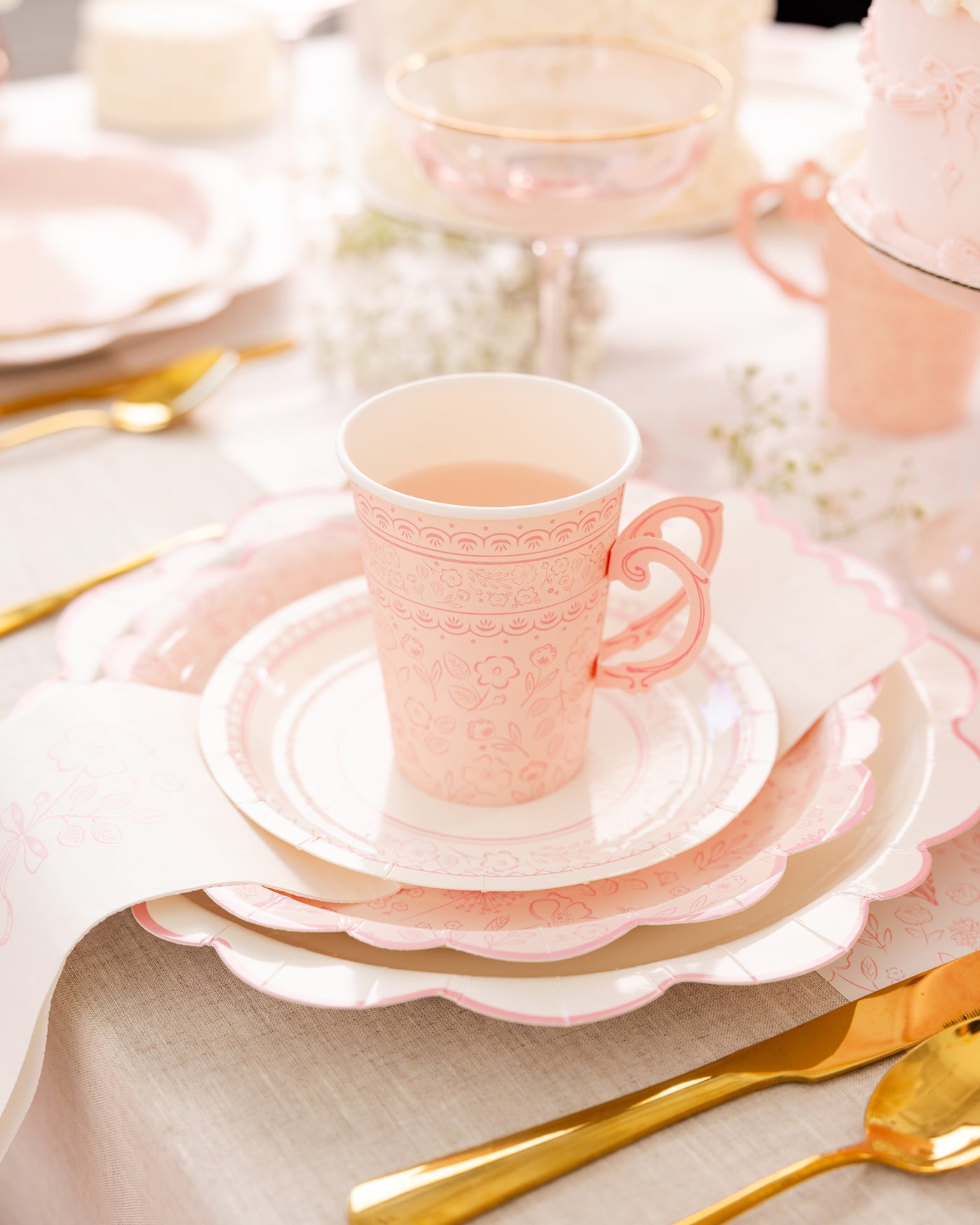 Pink Floral Party Cups