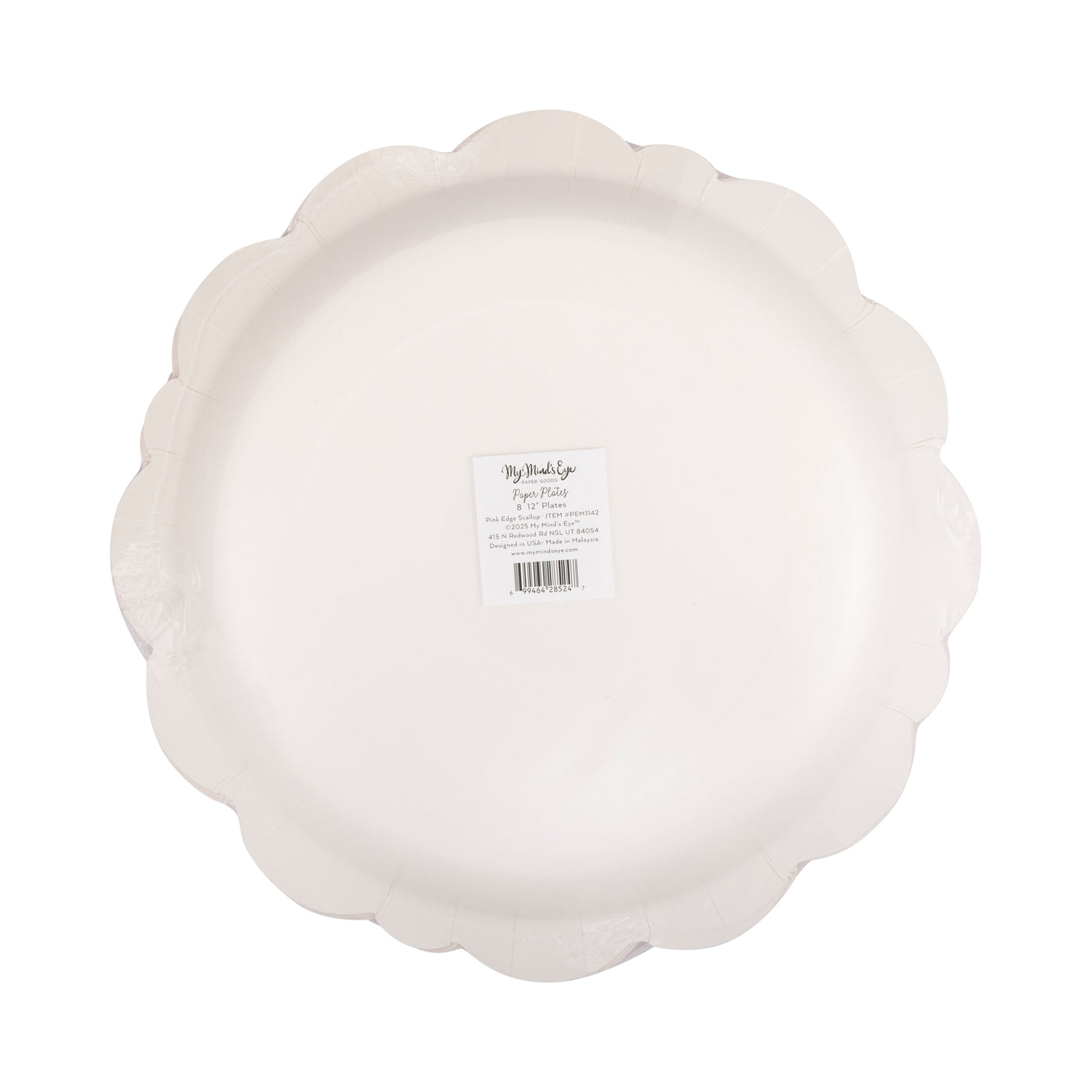 Pembroke Pink Edge Scallop 12" Plate