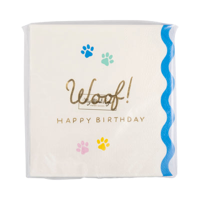 Woof Paw Print Cocktail Napkins