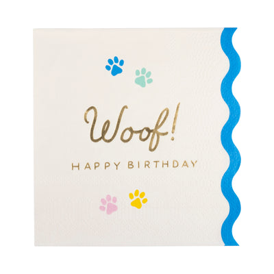 Woof Paw Print Cocktail Napkins