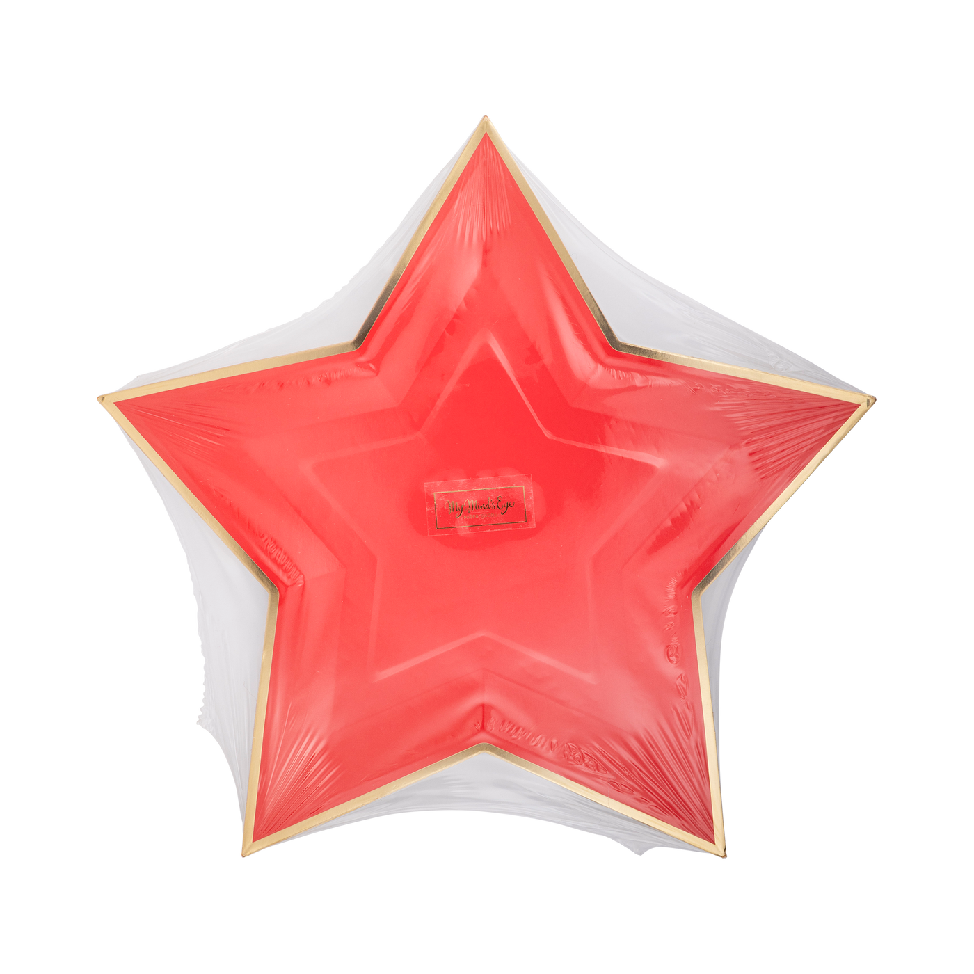 Red Star Shaped Gold Foiled Paper Plate