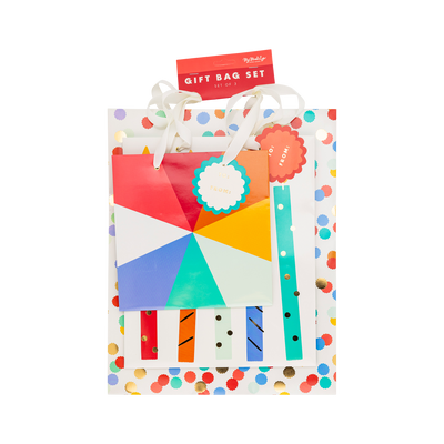 Primary Birthday Gift Bag Set - 3 sizes