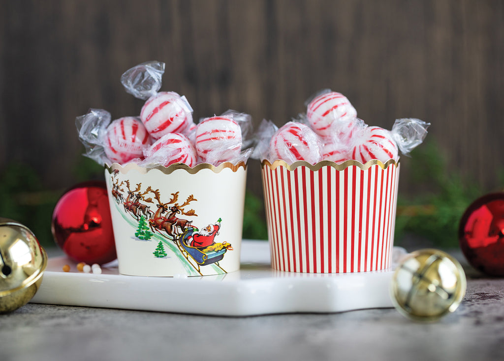 Gold Foiled Crossed Candy Cane Food Cup (50 pcs) /Treat Cups