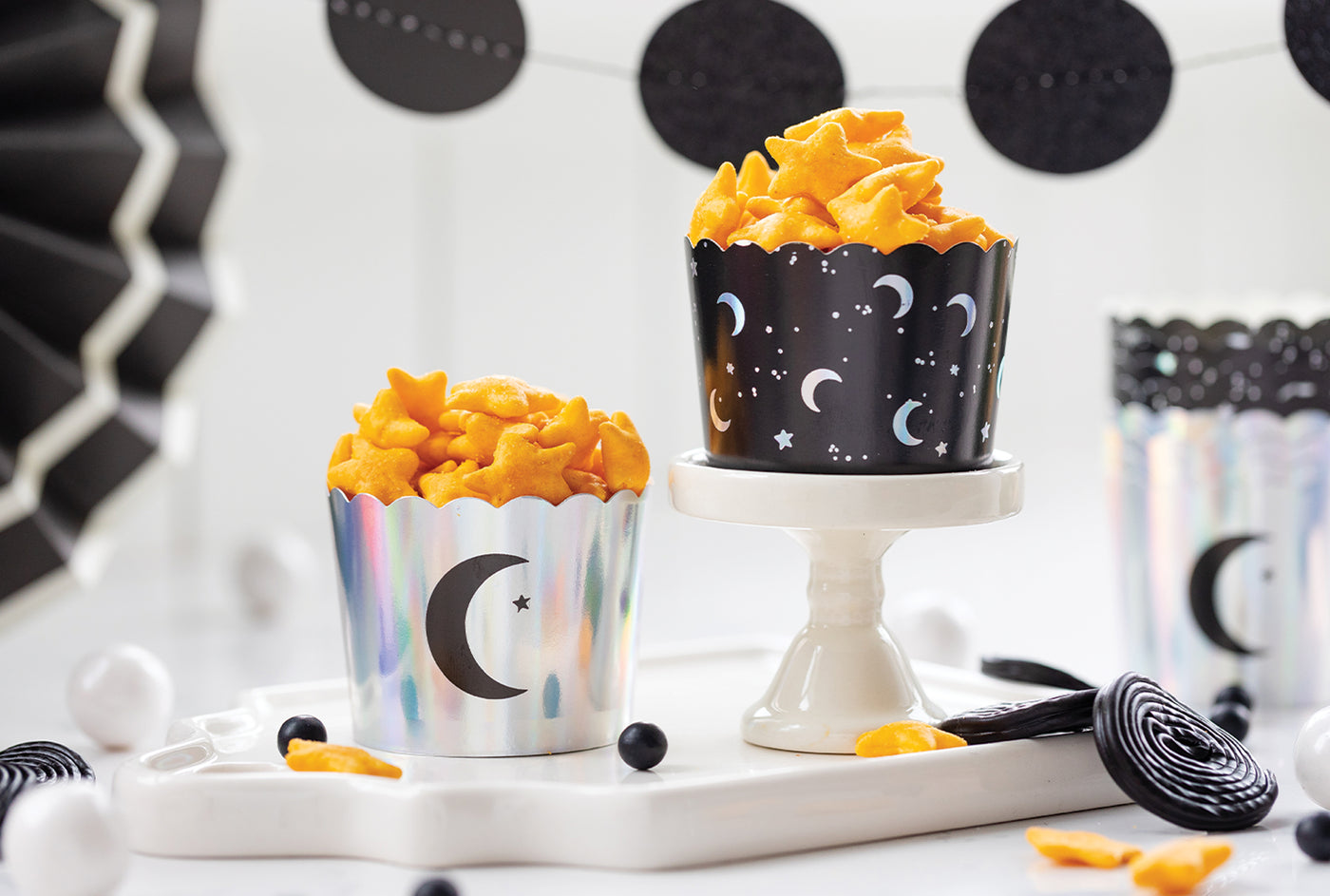 Holographic Stars and Moon Food Cups (36 pcs)