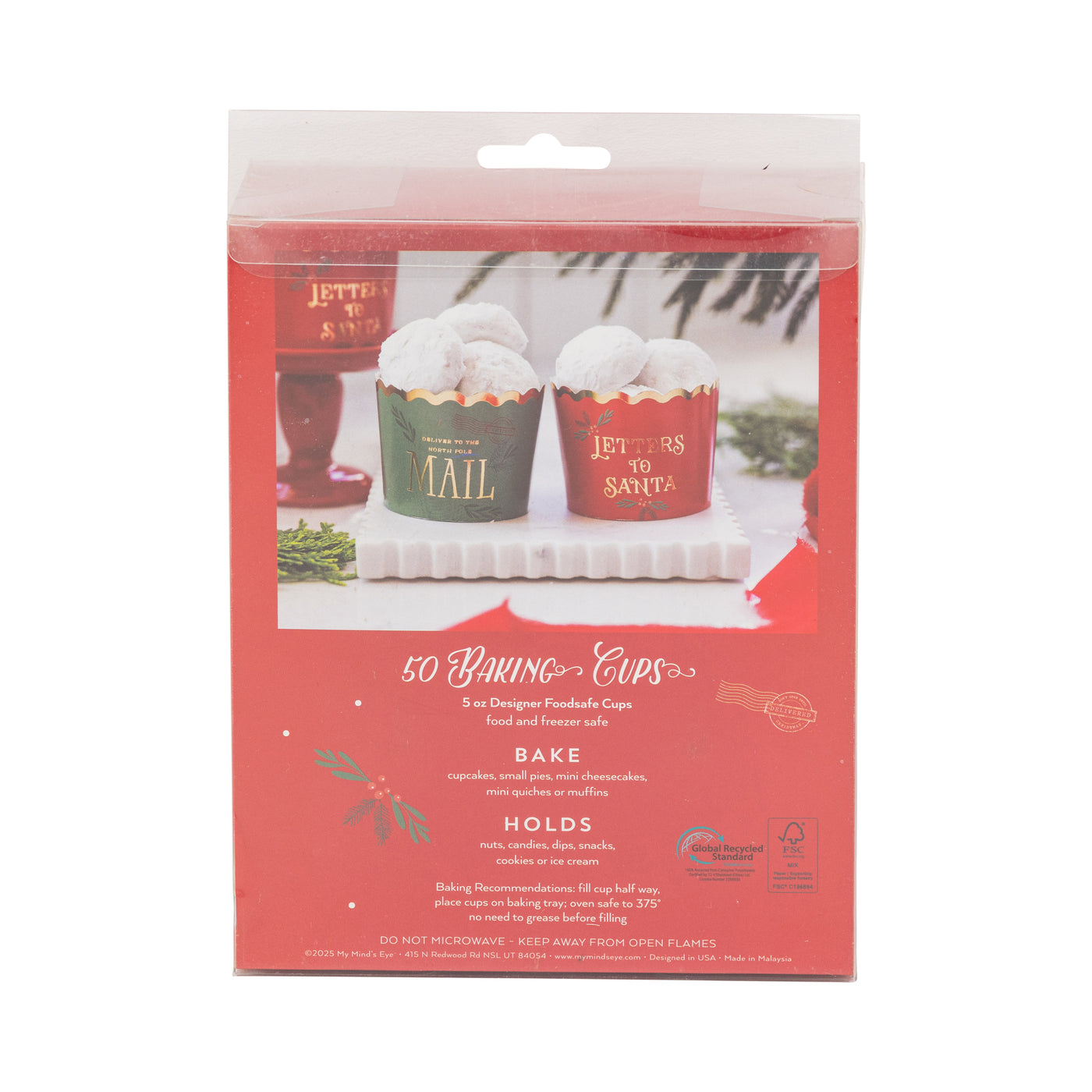 Foiled Letters to Santa Baking Cup 5 oz