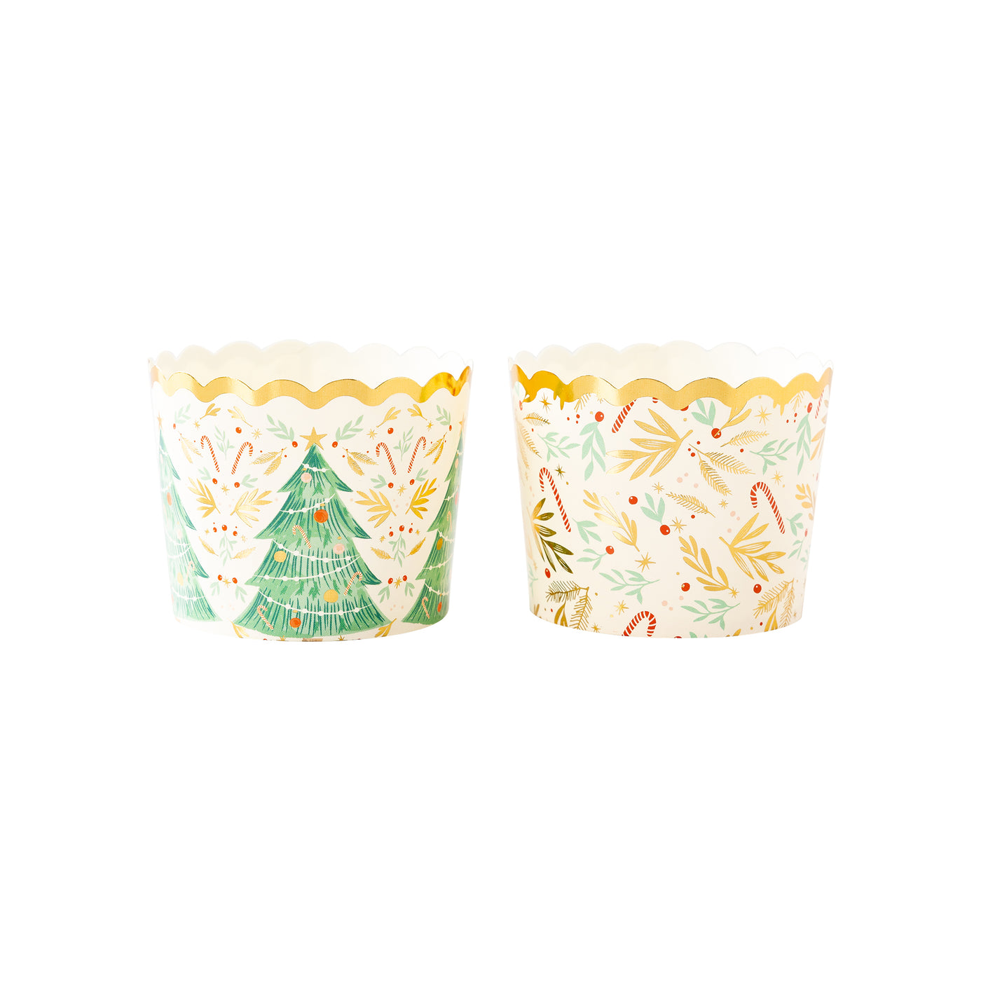 Gold Foil Candy Cane Tree Baking Cups (50 pcs)