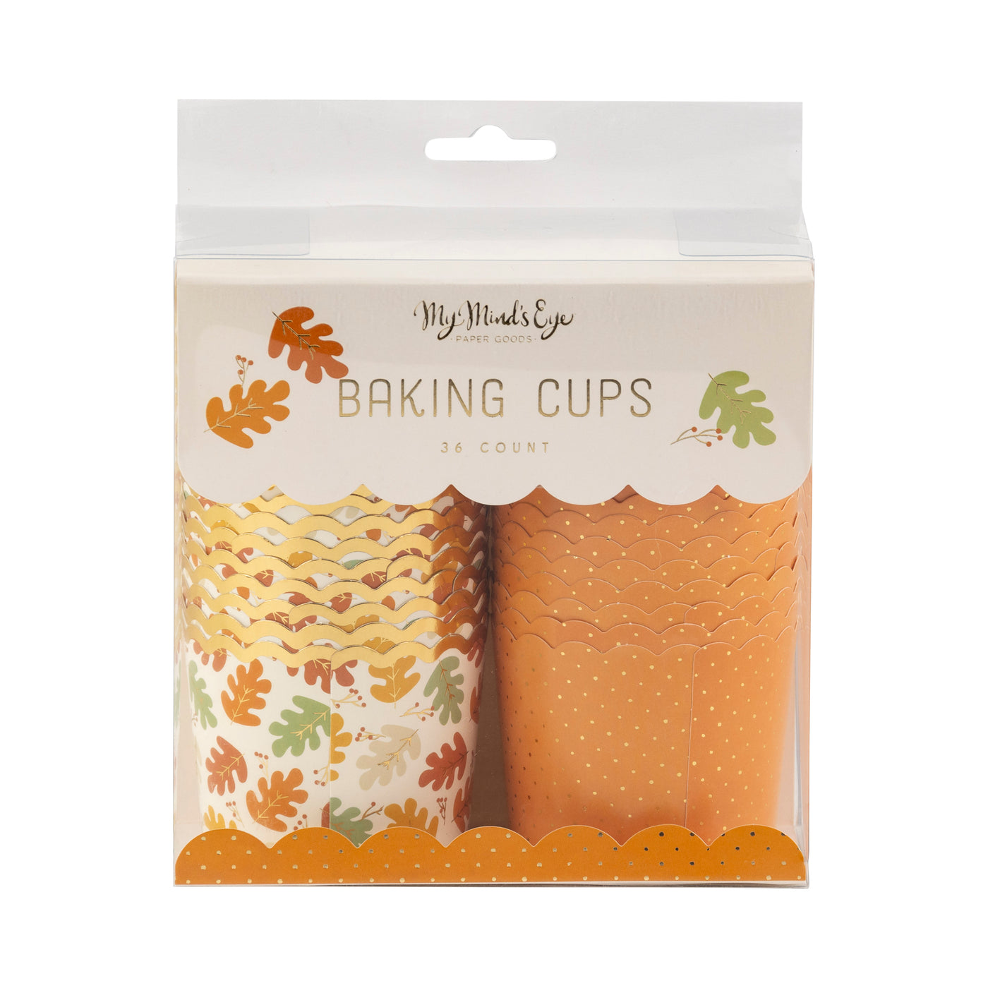 Gold Foil Autumn Leaves 5 oz Baking Cups