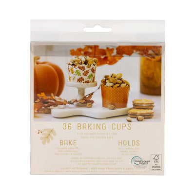 Gold Foil Autumn Leaves 5 oz Baking Cups