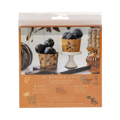 Gold Foil Acorn Burst 5 oz Baking Cups