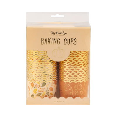 Foiled Fall Foliage with Pumpkins 5 oz Baking Cups