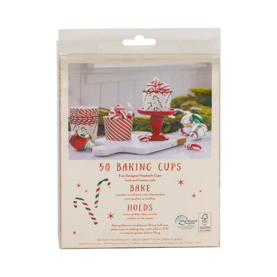 Red Foil Candy Stripes 5 oz Baking Cups