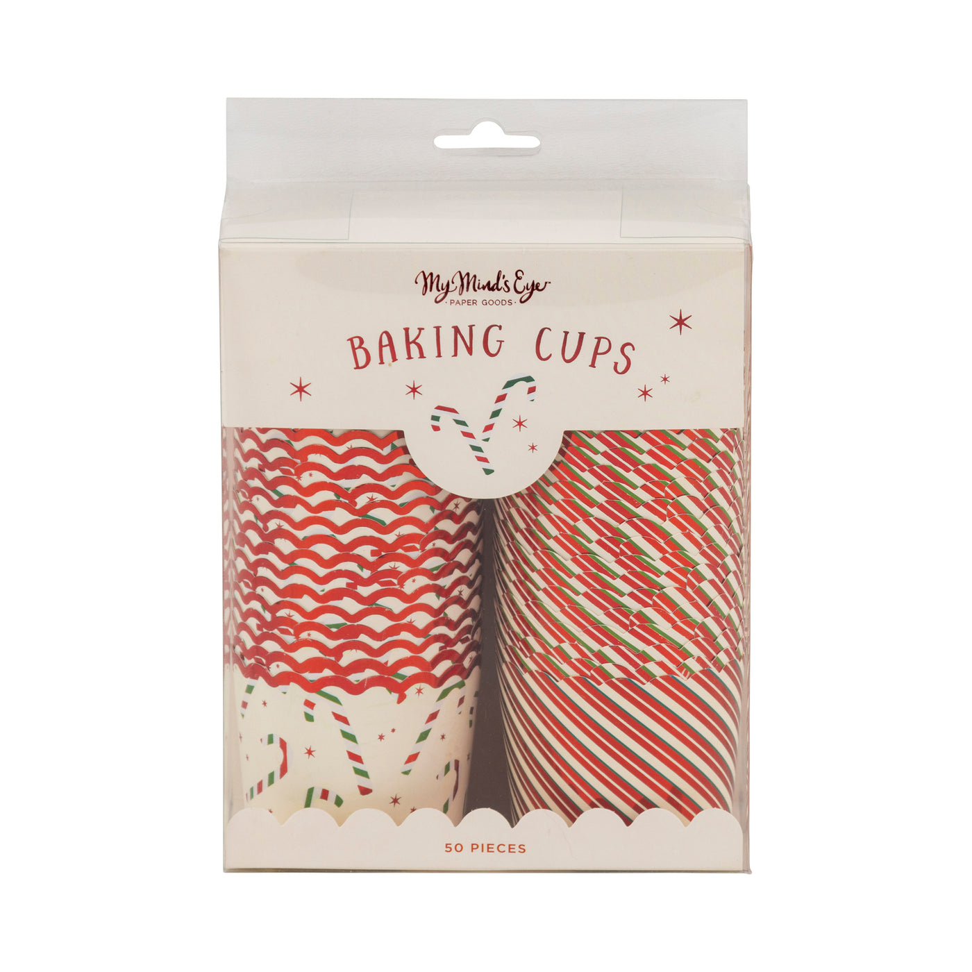 Red Foil Candy Stripes 5 oz Baking Cups