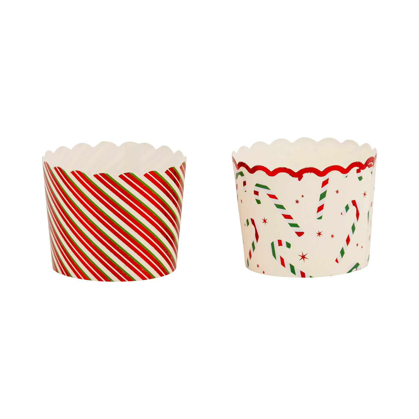 Red Foil Candy Stripes 5 oz Baking Cups