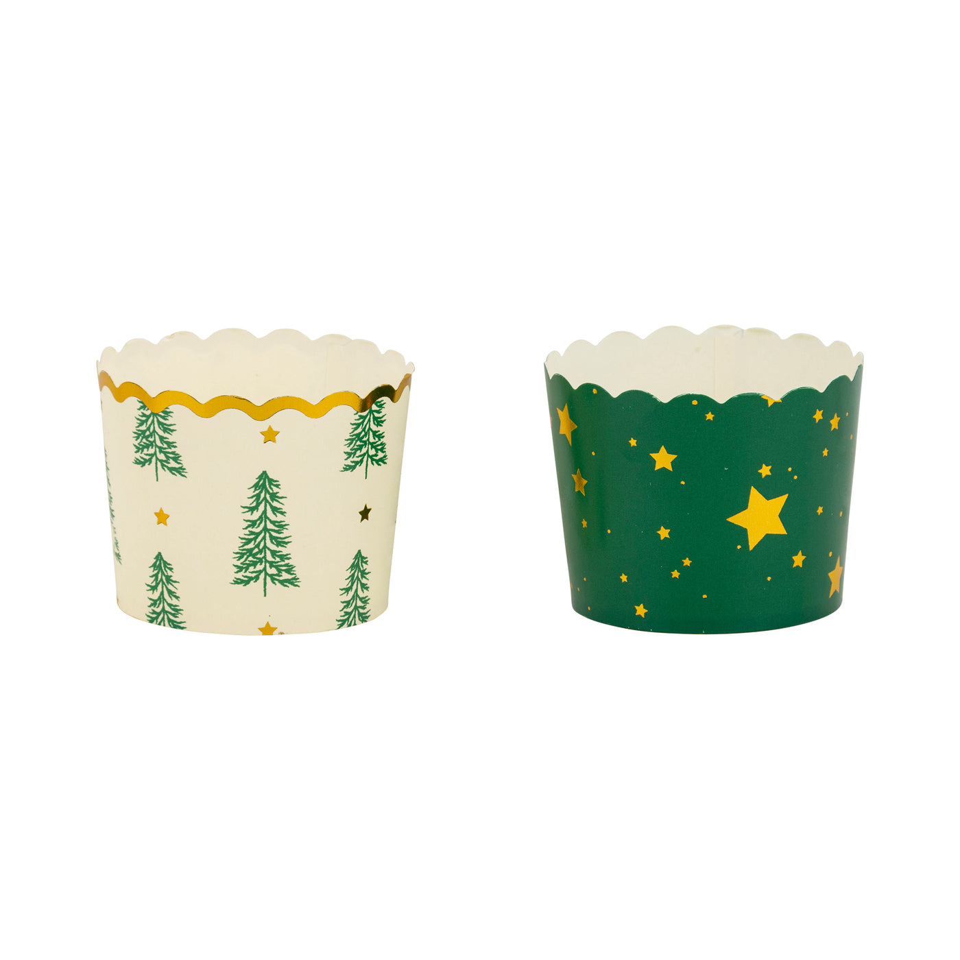 Gold Foil Trees and Stars 5 oz Baking Cups