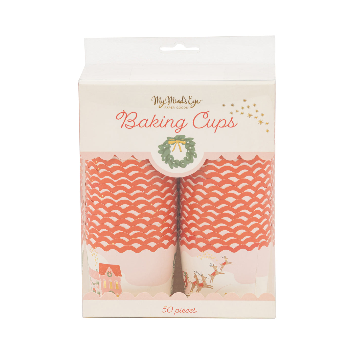Foiled Christmas Scene Baking Cup 5 oz