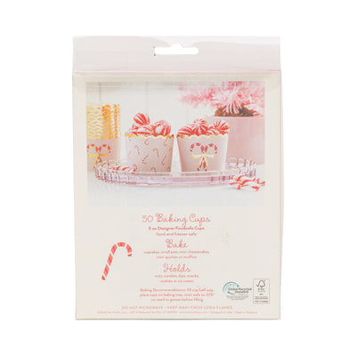 Foiled Pink Candy Cane Baking Cup 5 oz