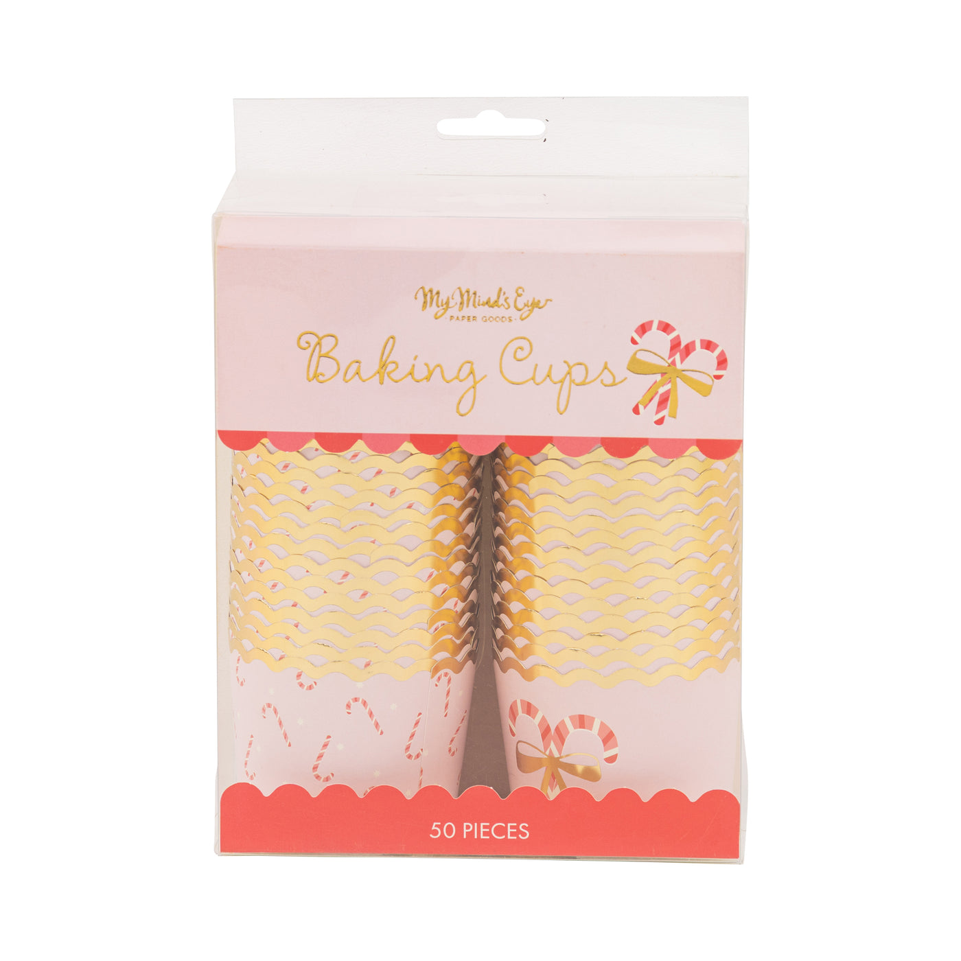 Foiled Pink Candy Cane Baking Cup 5 oz