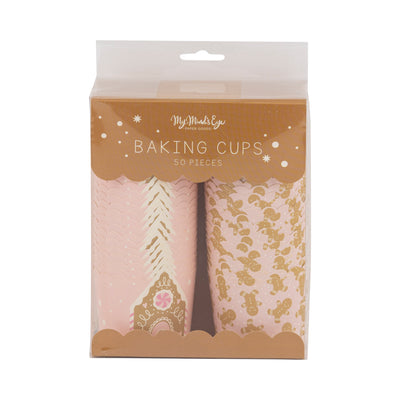 Pink Gingerbread House 5 oz Baking Cups