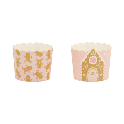 Pink Gingerbread House 5 oz Baking Cups