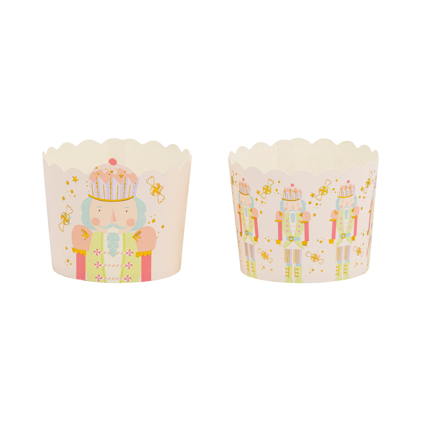 Gold Foil Nutcracker Shaped 5 oz Baking Cups