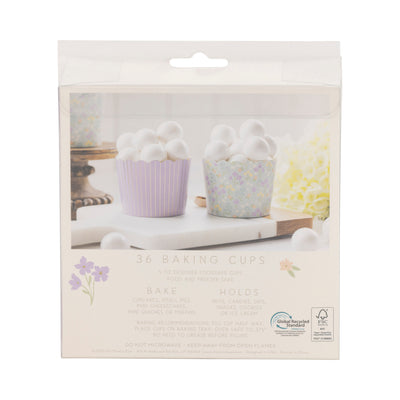 Foil Floral Pin Stripe Baking Cup