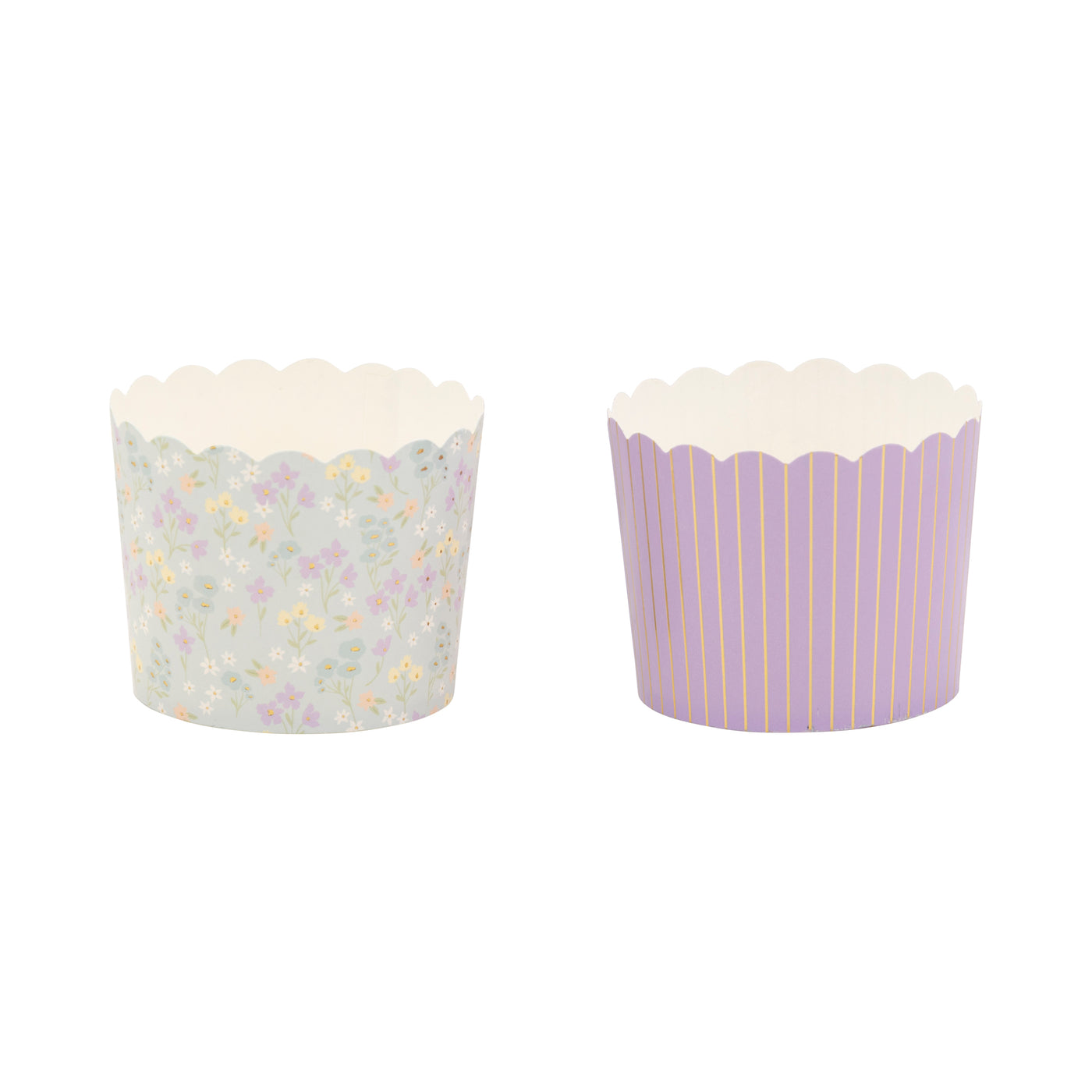 Foil Floral Pin Stripe Baking Cup