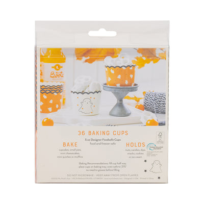 Orange Ghosts 5 oz Baking Cups