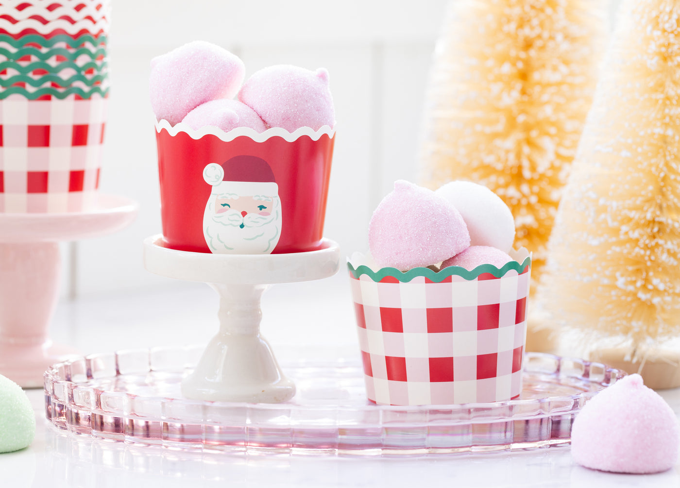 Santa Plaid 5 oz Baking Cups