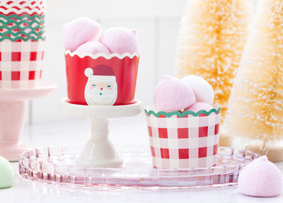Santa Plaid 5 oz Baking Cups