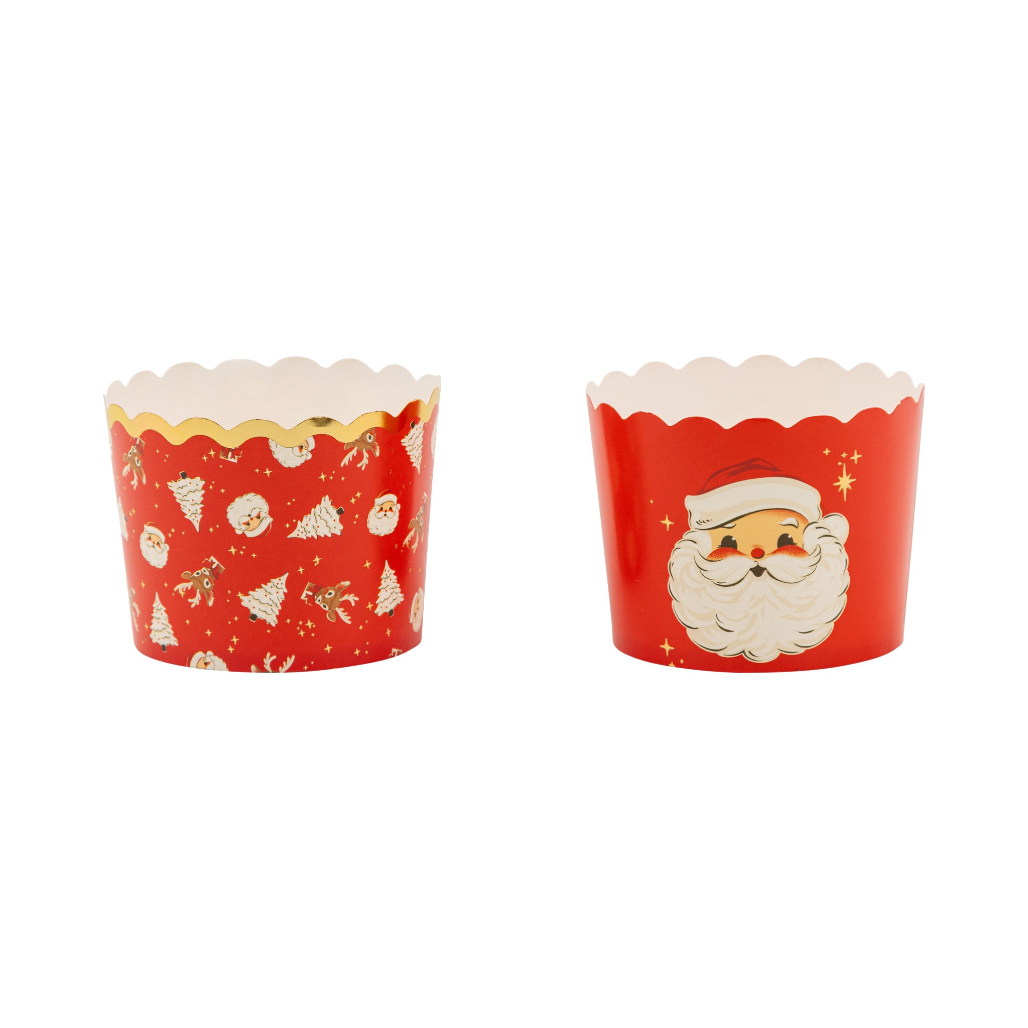 Foiled Retro Santa Scatter 5 oz Baking Cups.