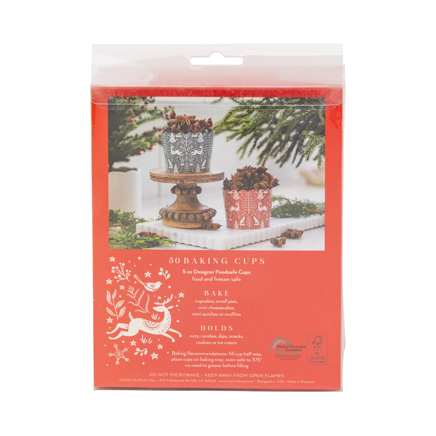 Nordic Red and Green 5 oz Baking Cups