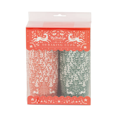 Nordic Red and Green 5 oz Baking Cups