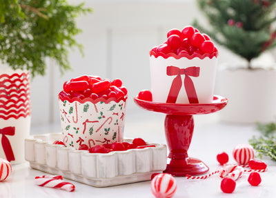 Red Christmas Bows 5 oz Baking Cups