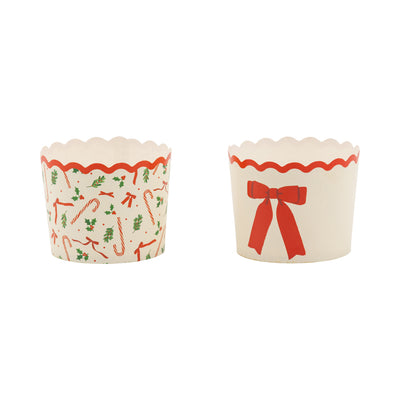 Red Christmas Bows 5 oz Baking Cups