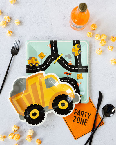 Construction Dump Truck Paper Plate