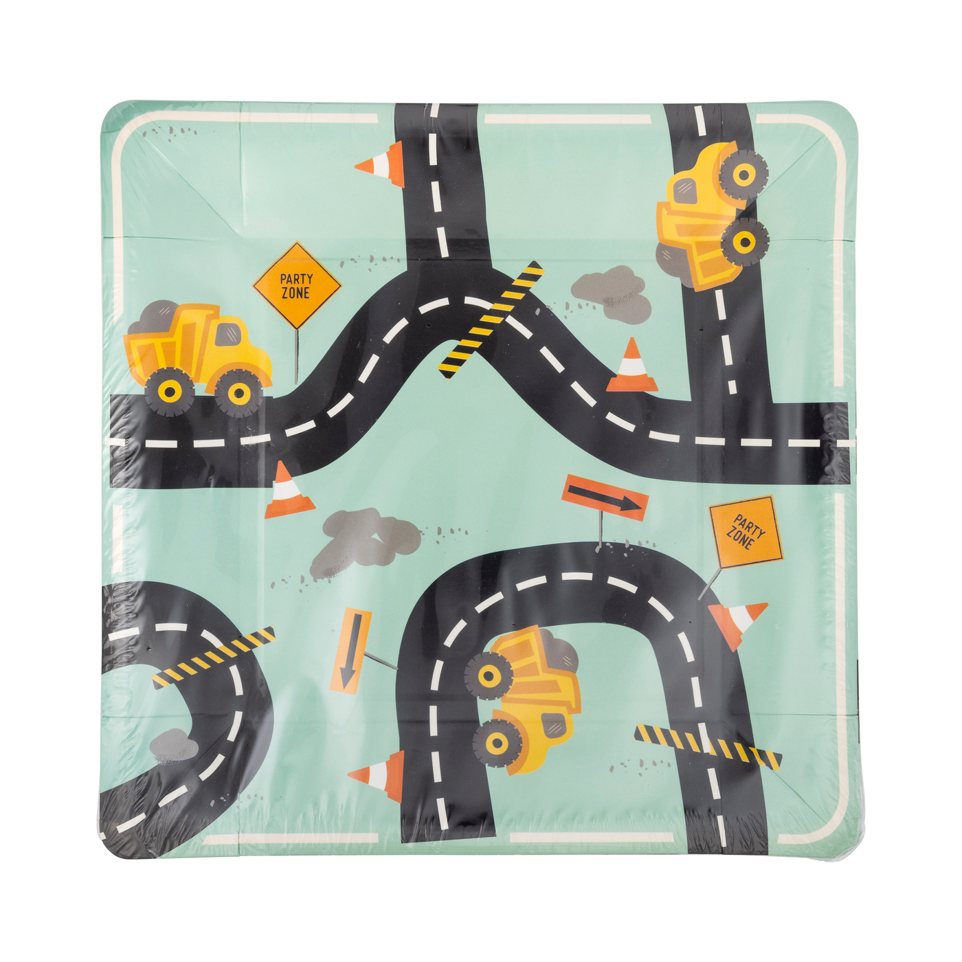 Construction Road Paper Plate