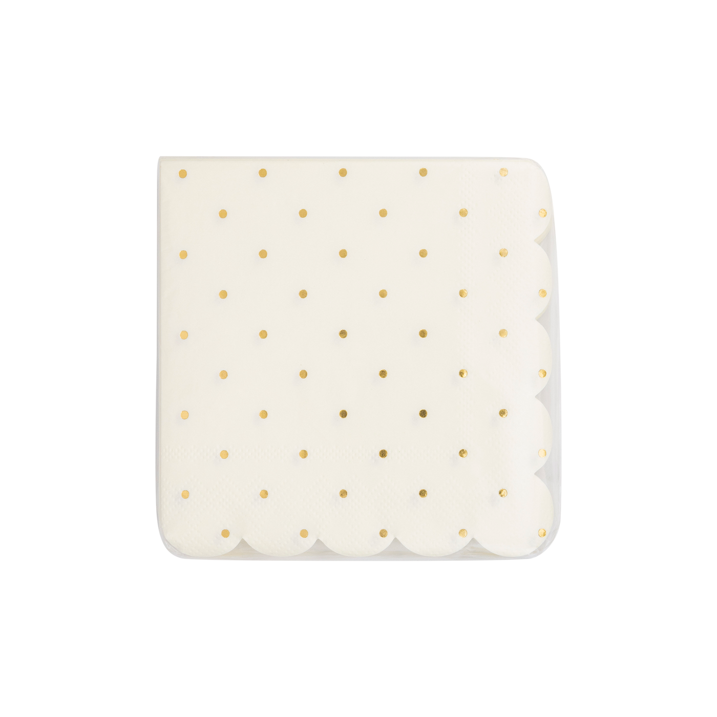 Gold Polka Dot Scalloped Paper Napkin