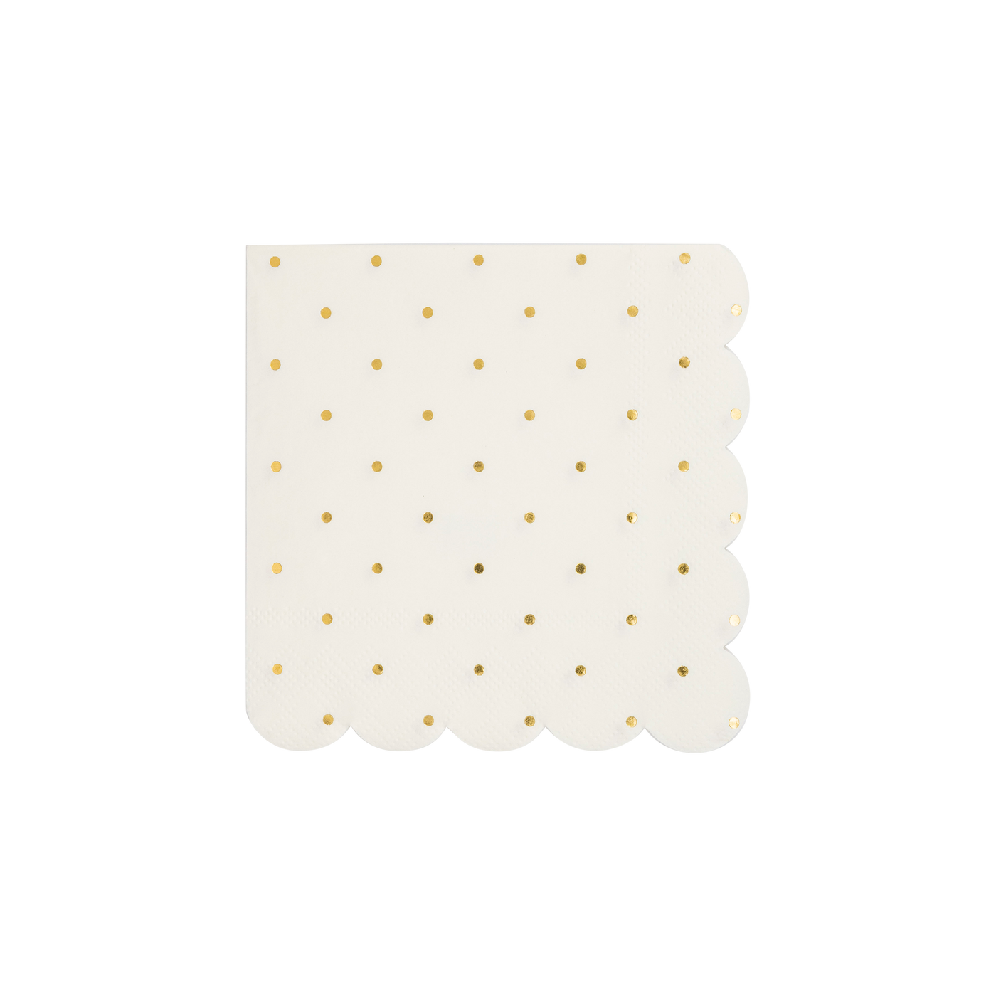 Gold Polka Dot Scalloped Paper Napkin