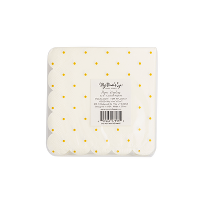 Gold Polka Dot Scalloped Paper Napkin