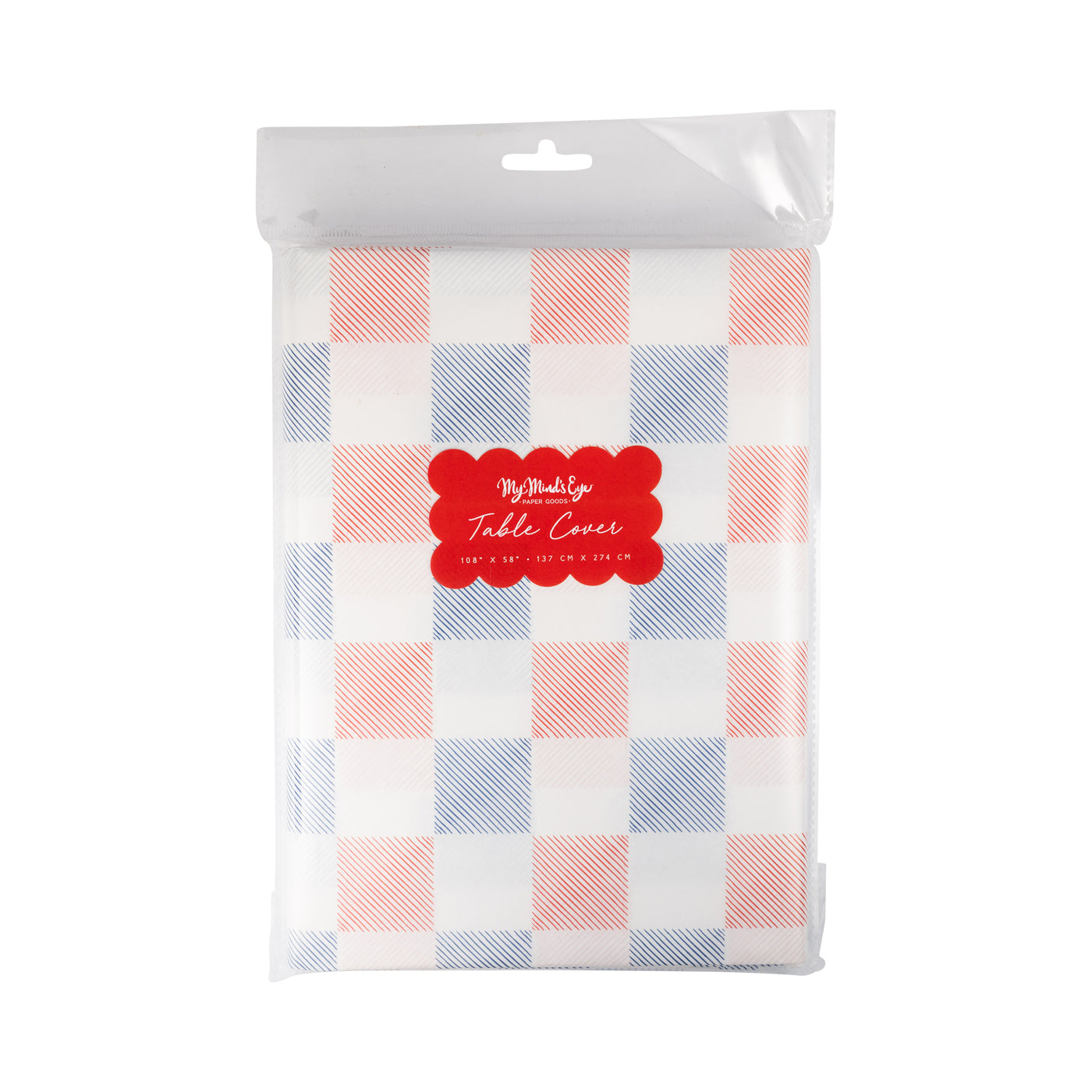 Red White and Blue Checkers Paper Table Cover