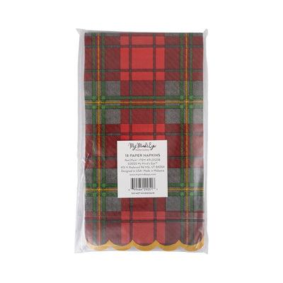 Red Christmas Plaid Dinner Napkin