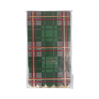 Green Christmas Plaid Dinner Napkin