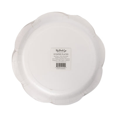 Red Christmas Plaid Round Scalloped Plate