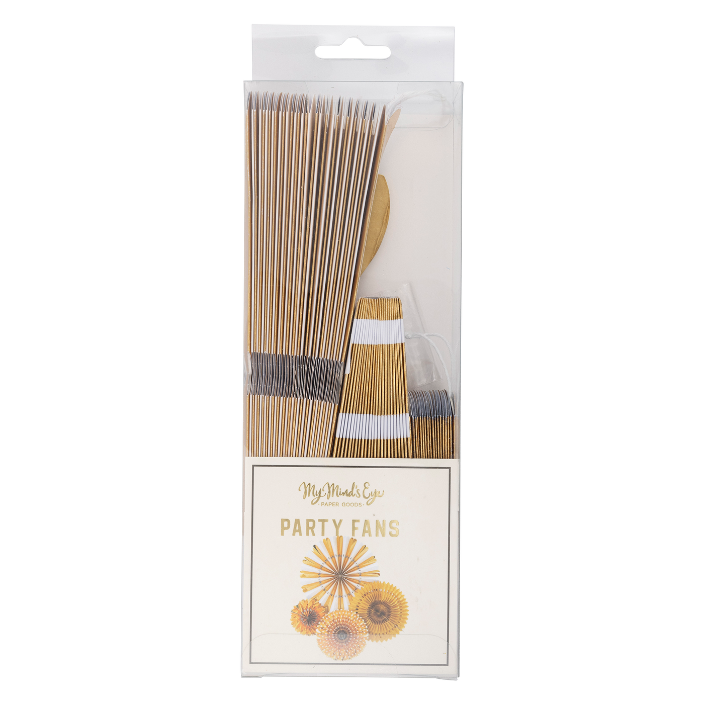 Gold and White Party Fan Set