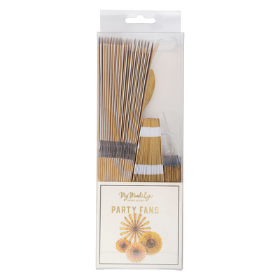 Gold and White Party Fan Set