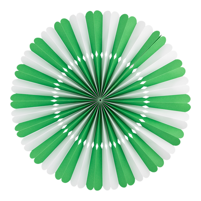 Green and White Party Fan Set
