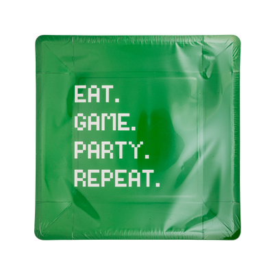 Eat Game Party Square Paper Plate