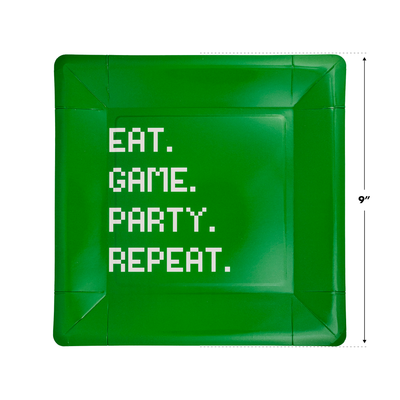 Eat Game Party Square Paper Plate