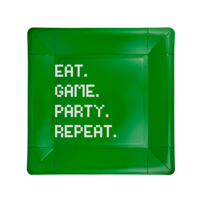 Eat Game Party Square Paper Plate