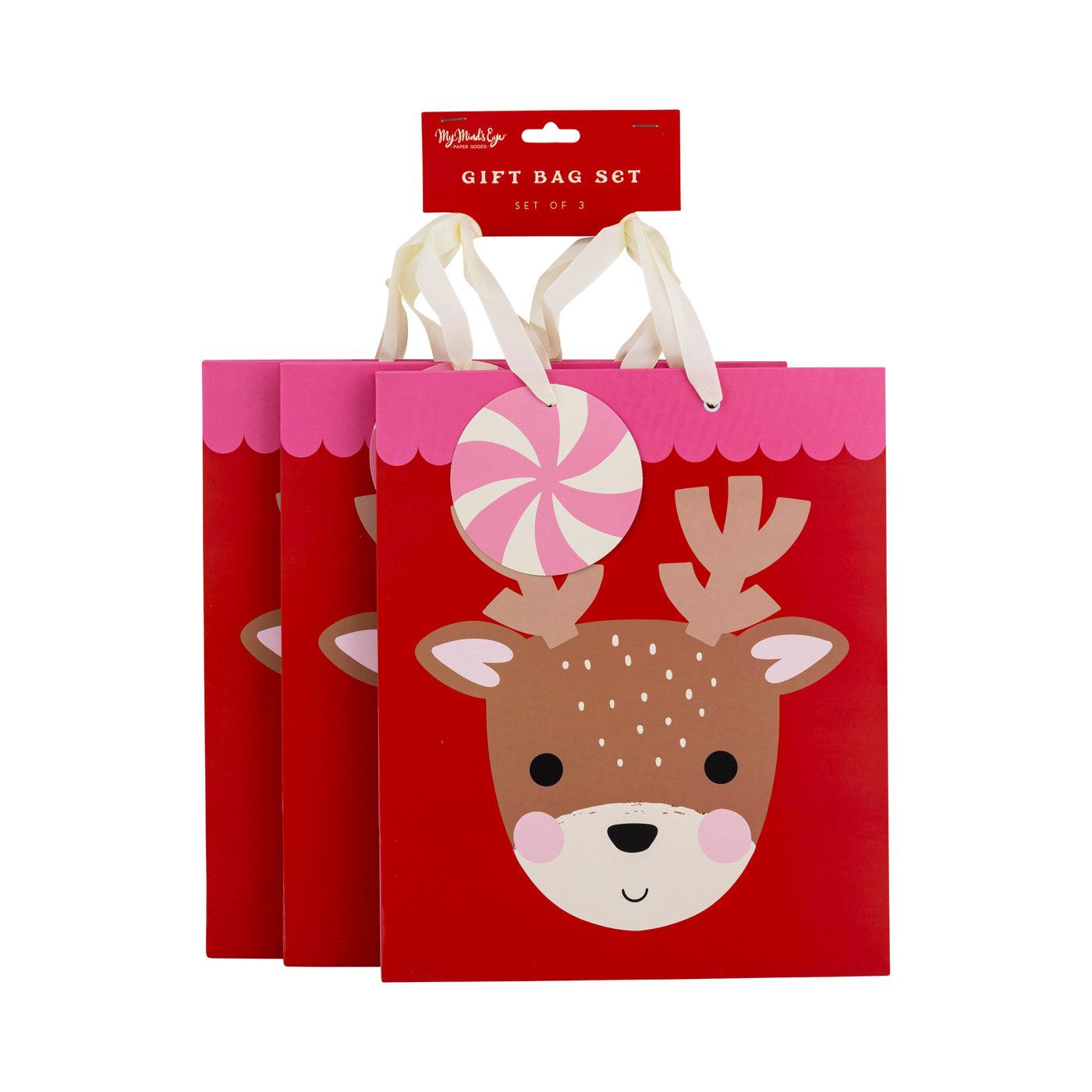 Reindeer Medium Gift Bag Set of 3